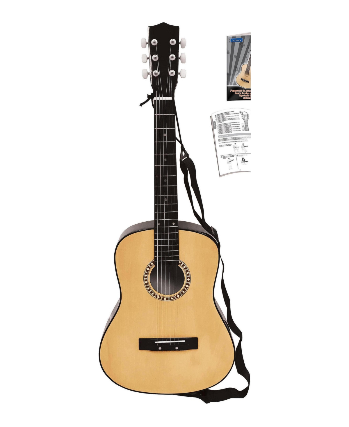 Lexibook Wooden Acoustic Guitar Learn to Play 6 Nylon Strings, Ages 6+