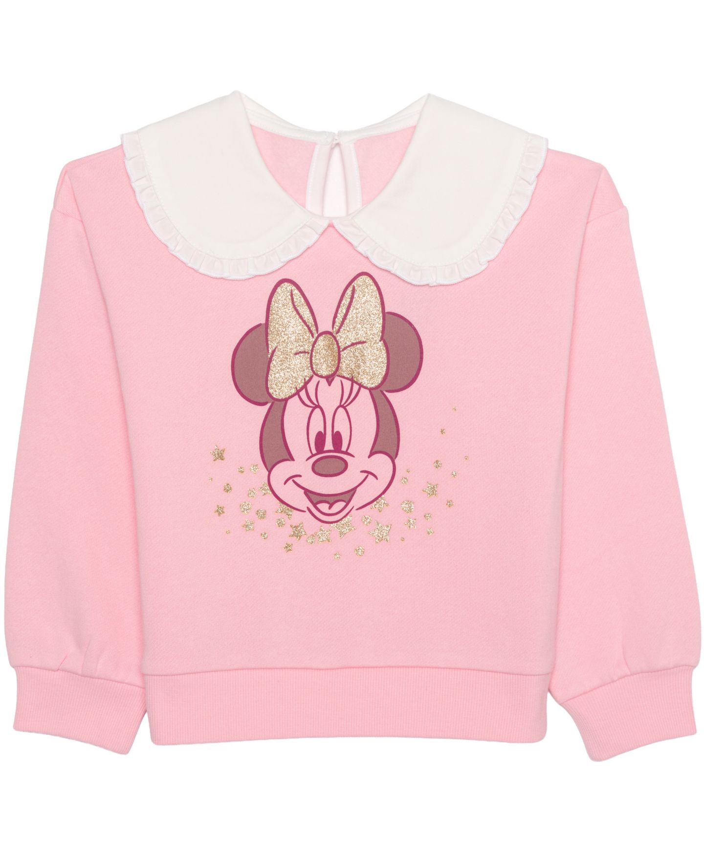 Disney Girls' 2T-6X Minnie Mouse Long-Sleeve Ruffle-Collar Glitter-Graphic Top and Skirt, 2-Piece Set, цвет: Розовый — фото 3
