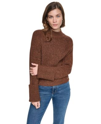 Women's Long-Sleeve Mock-Neck Raglan Sweater