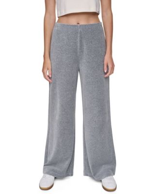 Women's Velour High-Rise Wide-Leg Pants