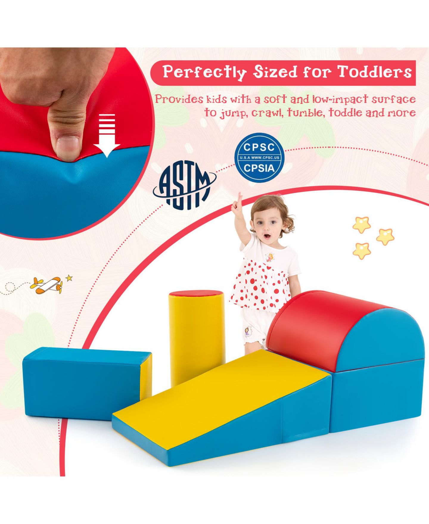 Детский игровой набор Volenca Climbing Foam 5-Piece Playset, от 3 лет, цвет: Синий — фото 5