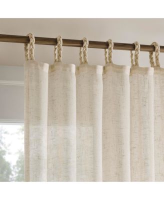 Linen Blend Rope Tab Top Curtains