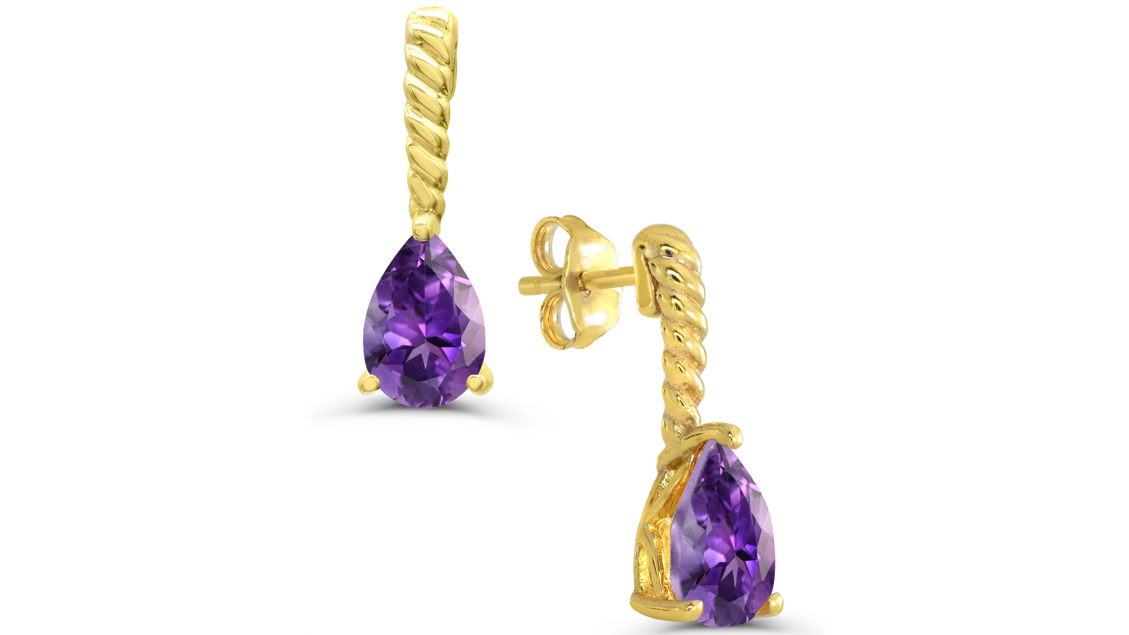 Macy's Amethyst Earrings (1/2 ct. t.w.) in 14k Gold-Plated Sterling Silver