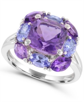 Amethyst and Tanzanite Open Ring (1-7/8 ct. t.w. Amethyst, 7/8 ct. t.w. Tanzanite) in Sterling Silver