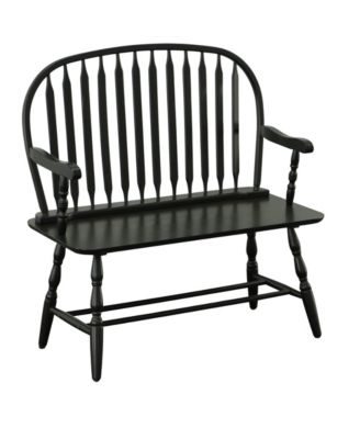 44" Wood Windsor Spindle Back Bench