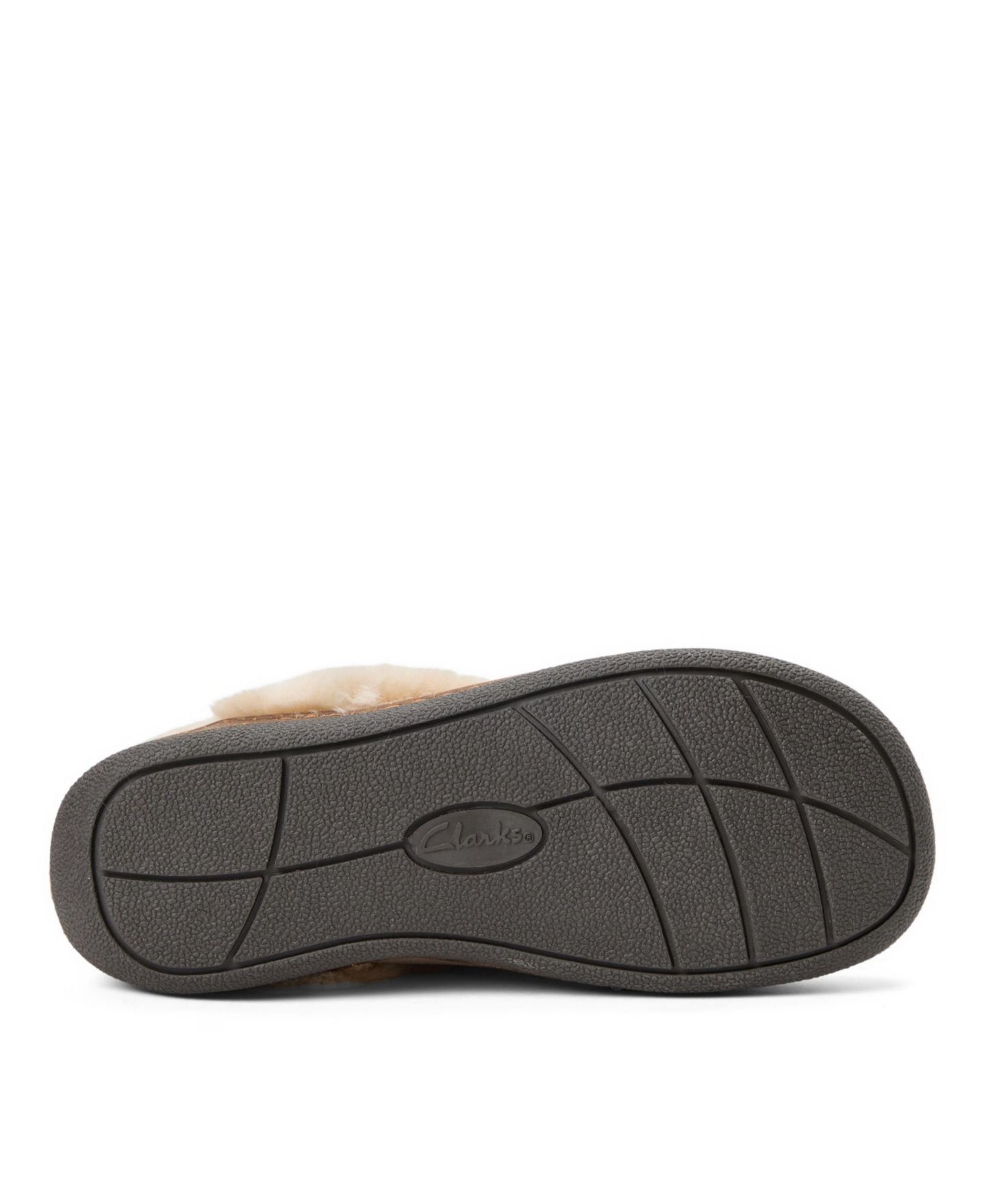 Женские тапочки Clarks Suede Ankle Boot Faux Fur Trim Slippers, цвет: Серо-коричневый — фото 5