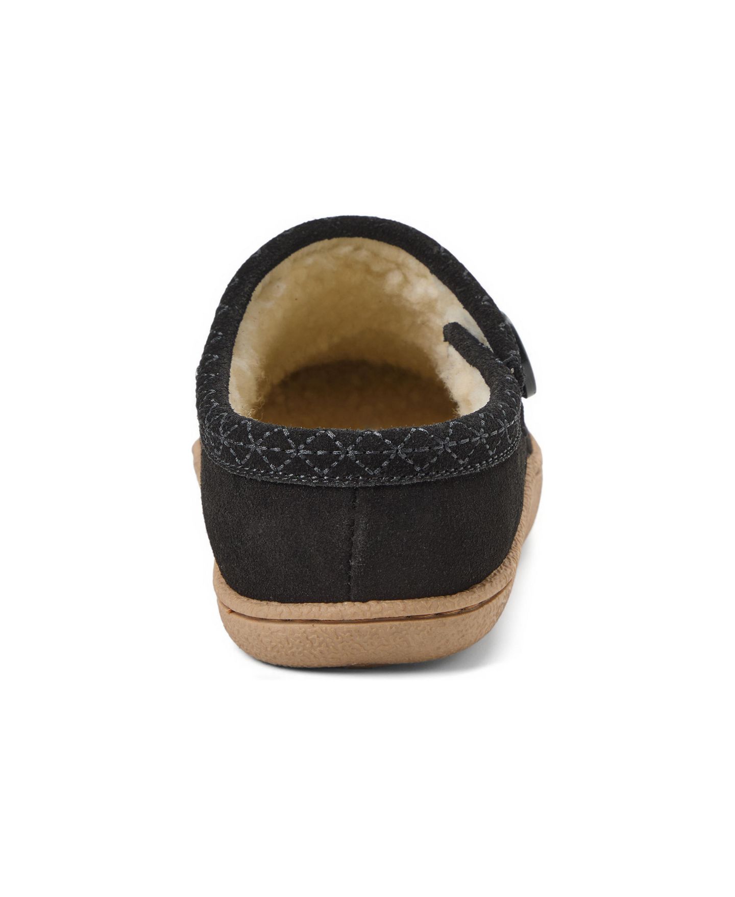 Женские сабо Clarks Embroidered Round-Toe Suede Clog Slippers, цвет: Чёрный — фото 3