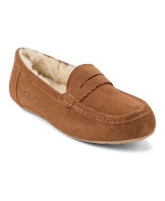 Women's Memory Foam Moccasin Penny Loafer Suede Slippers