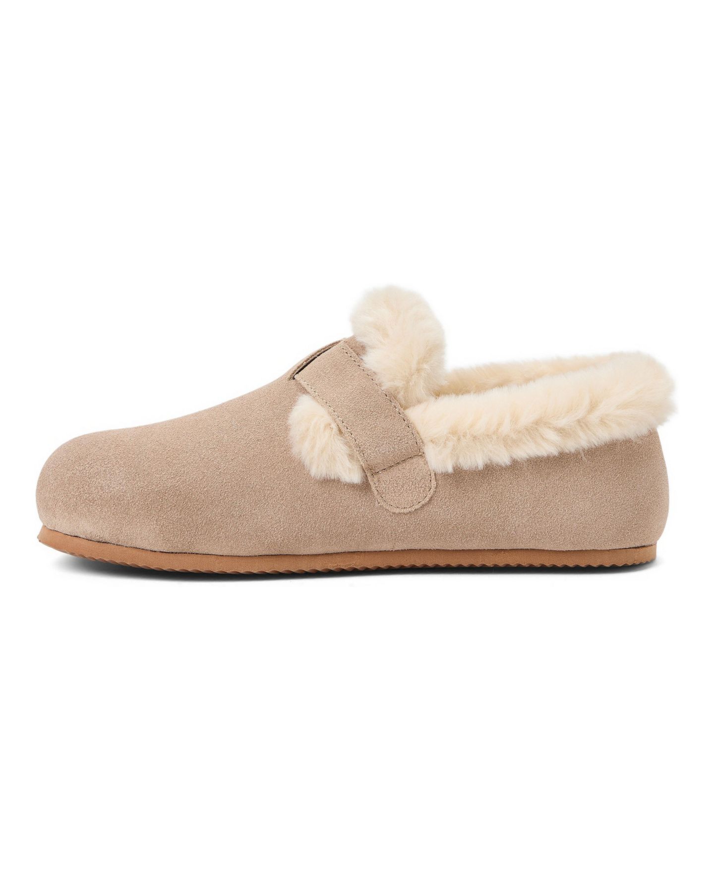 Женские тапочки Clarks Genuine Cow Suede Buckle Closed Back Slippers, цвет: Серо-коричневый — фото 2