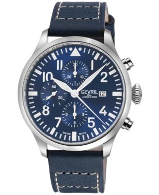 Men's Swiss Automatic Vaughn Italian Leather Strap Watch, 44mm