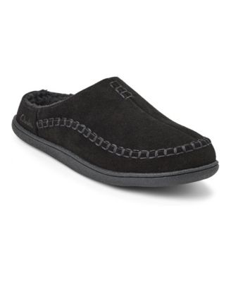 Men's Suede Stitch Genuine Cow Suede Memory-Foam Clog Slippers