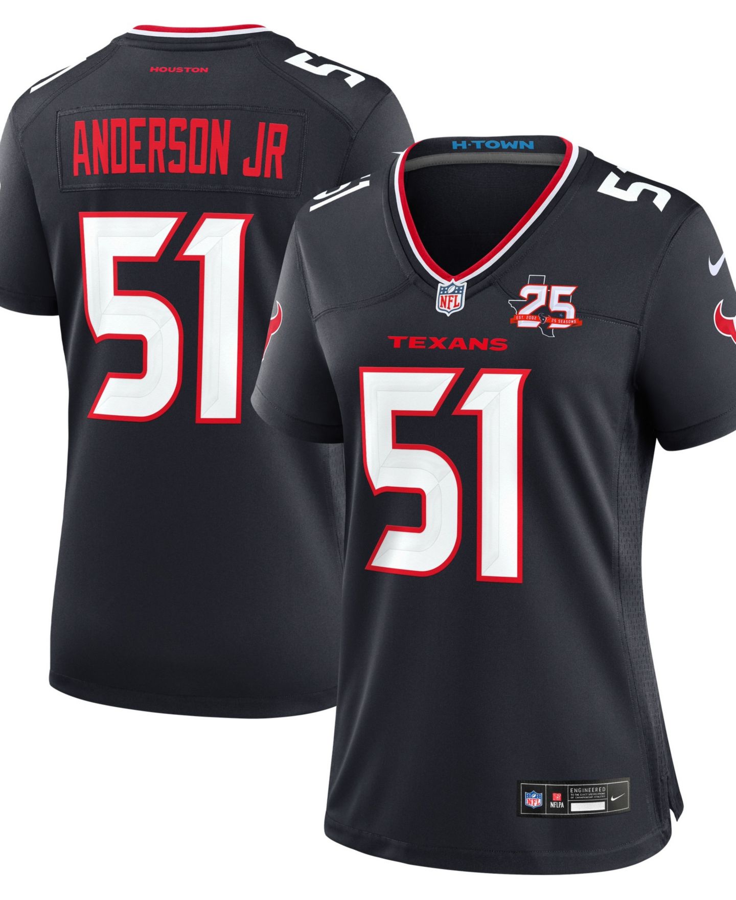 Женский топ Nike Will Anderson Jr. Navy Houston Texans Team 25th Season Game Jersey — фото 1