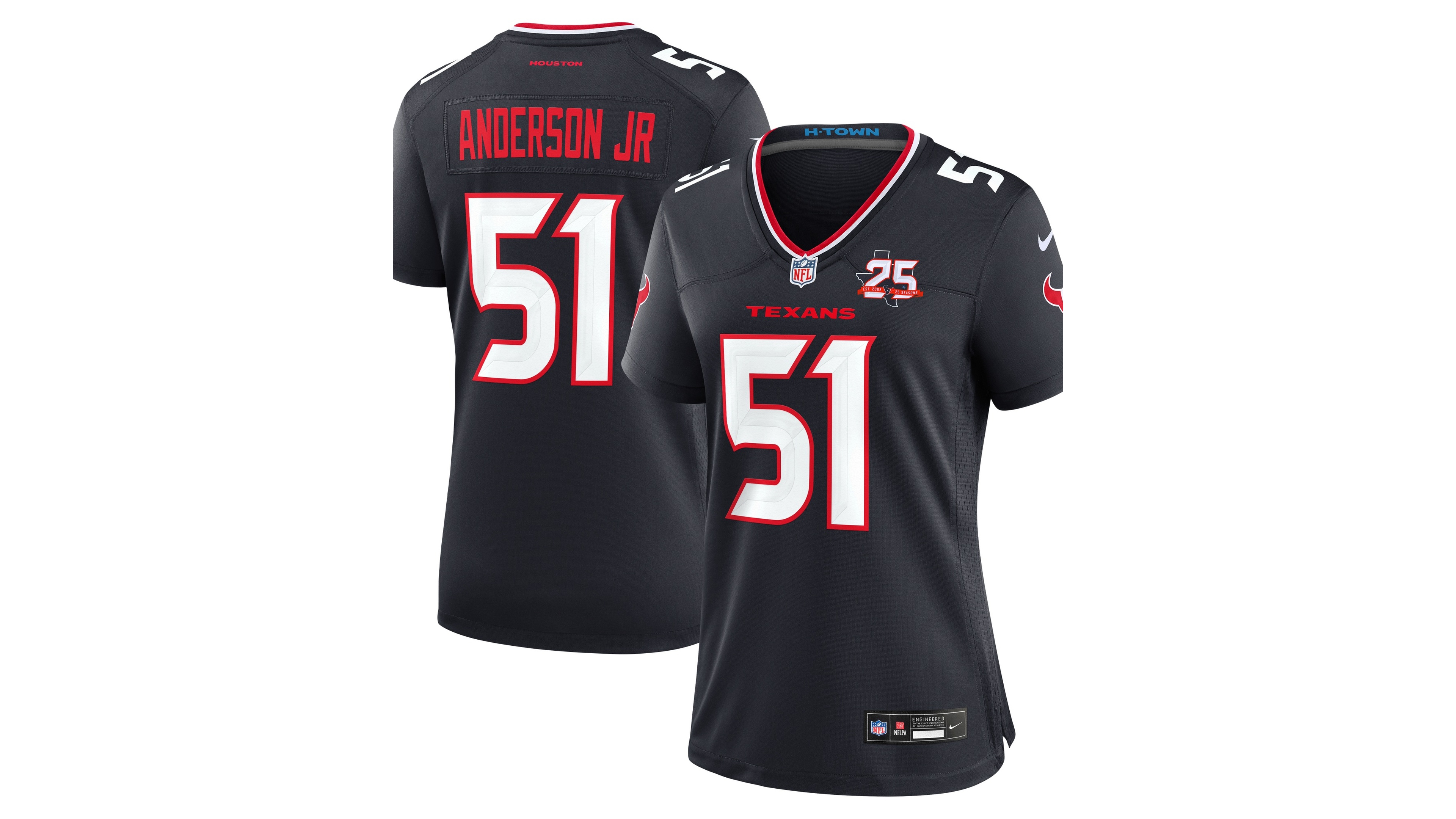 Nike Women's Will Anderson Jr. Navy Houston Texans Team 25th Season Game Jersey