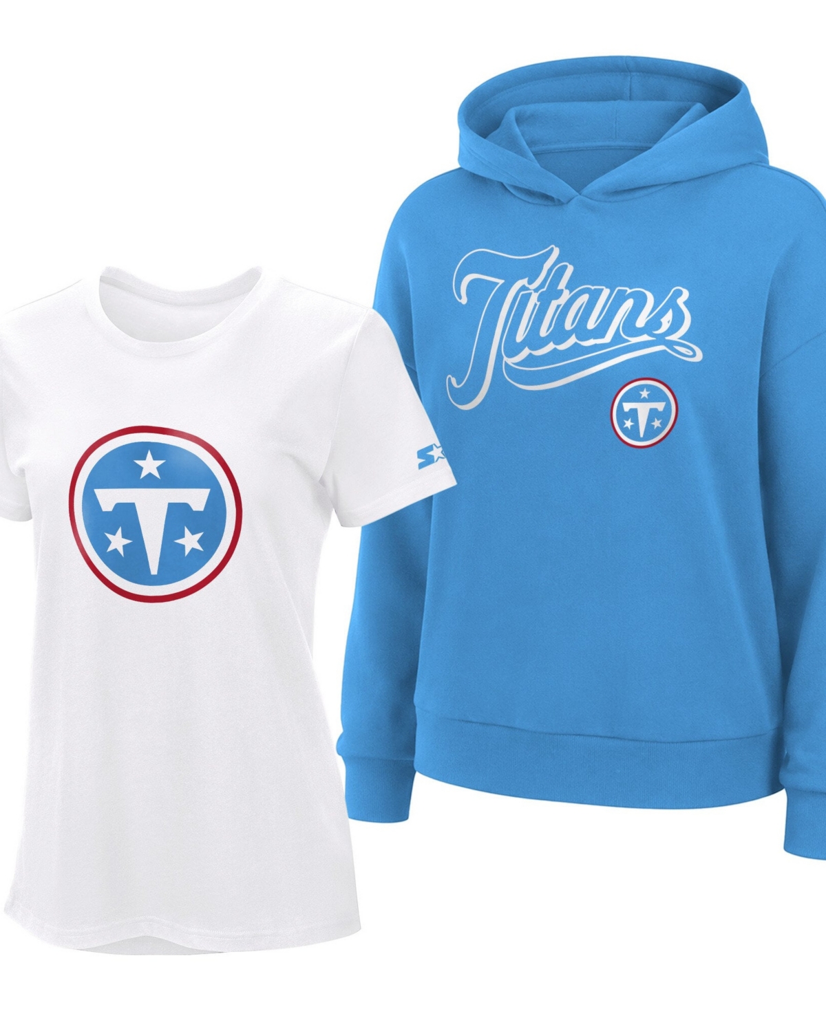 Starter Women's Navy/Light Blue Tennessee Titans Hoodie