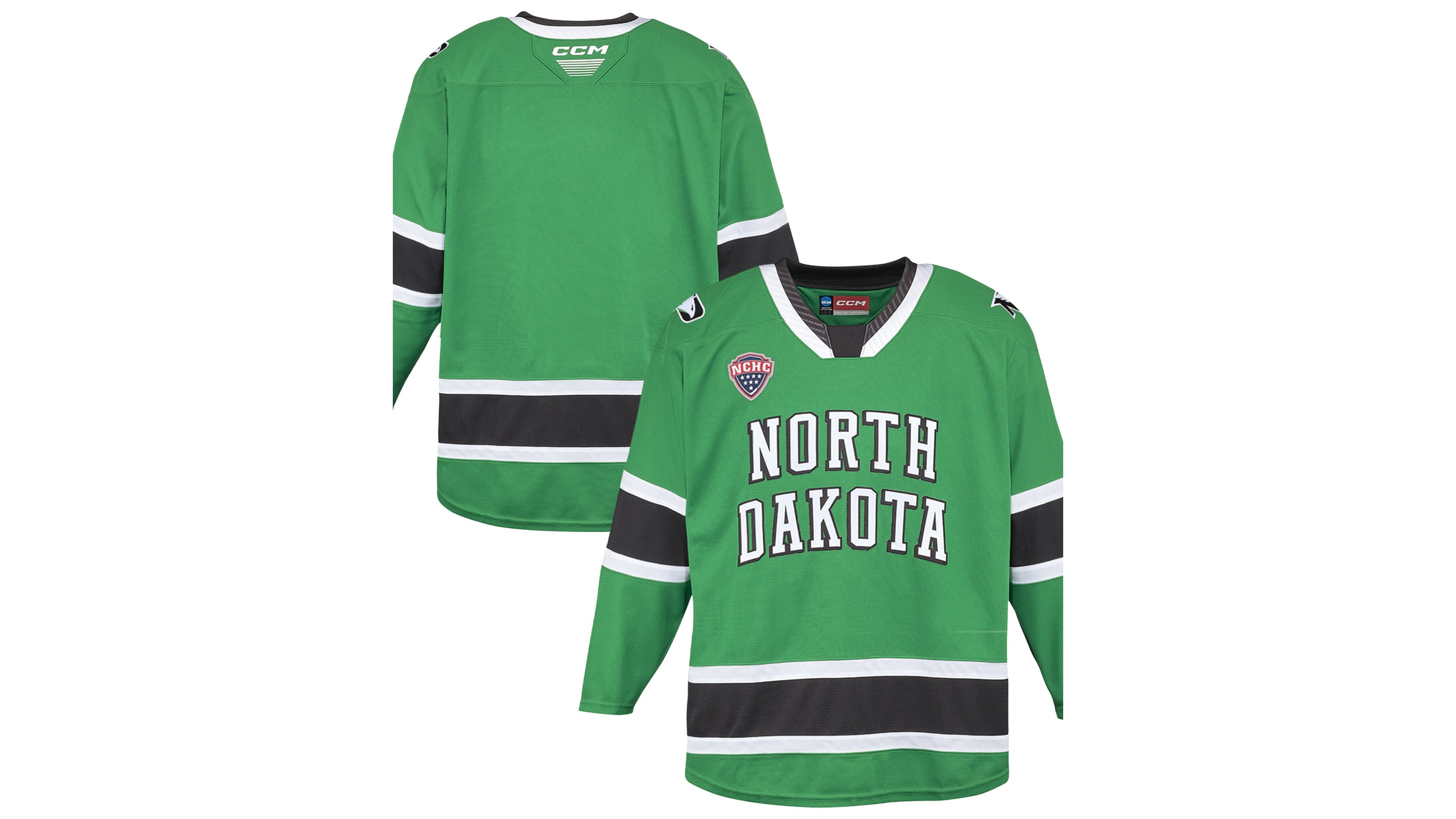 Ccm Men's Kelly Green North Dakota Replica Hockey Jersey