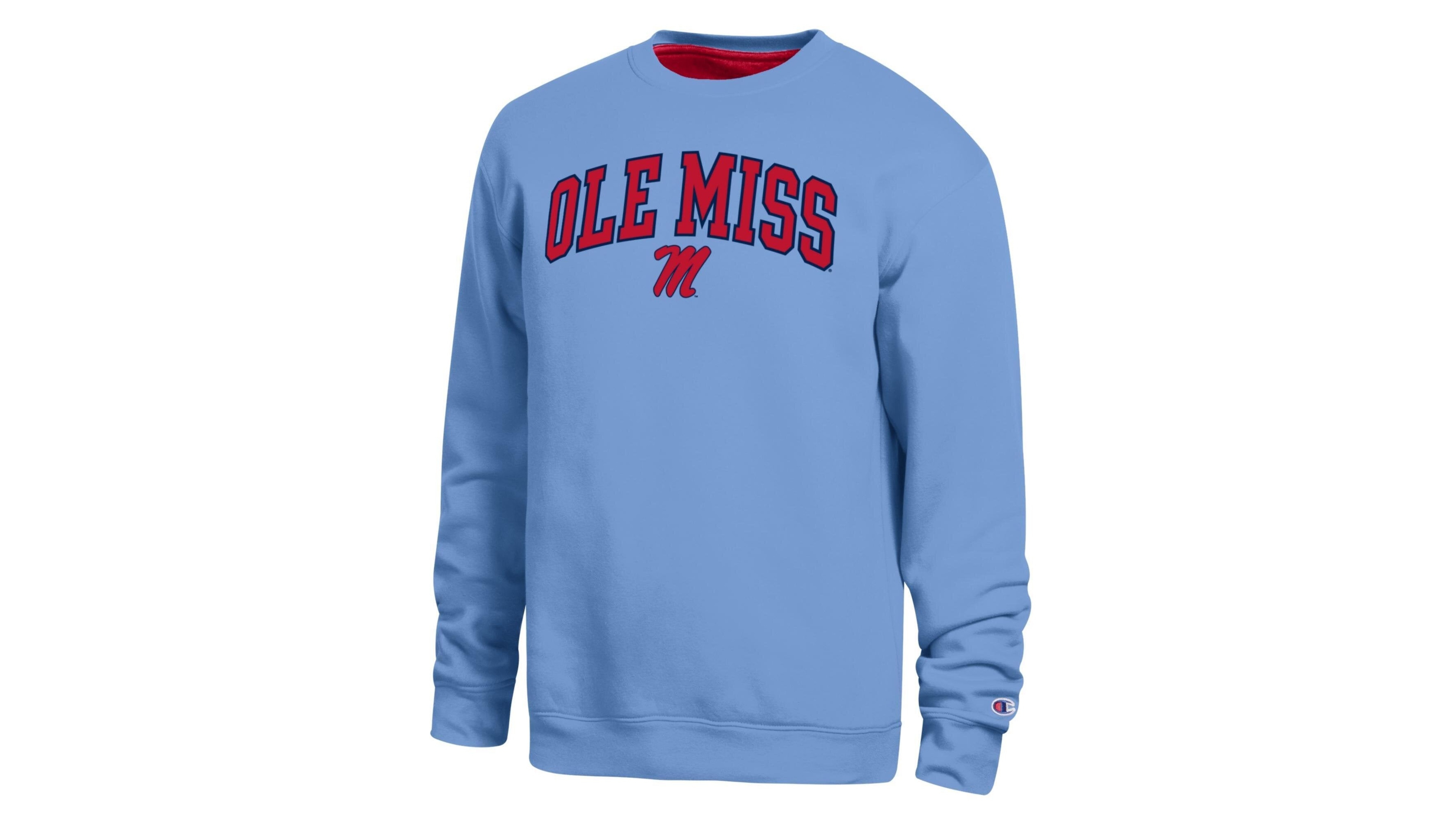 Champion Men's Light Blue Ole Miss Rebels Arch Sweatshirt
