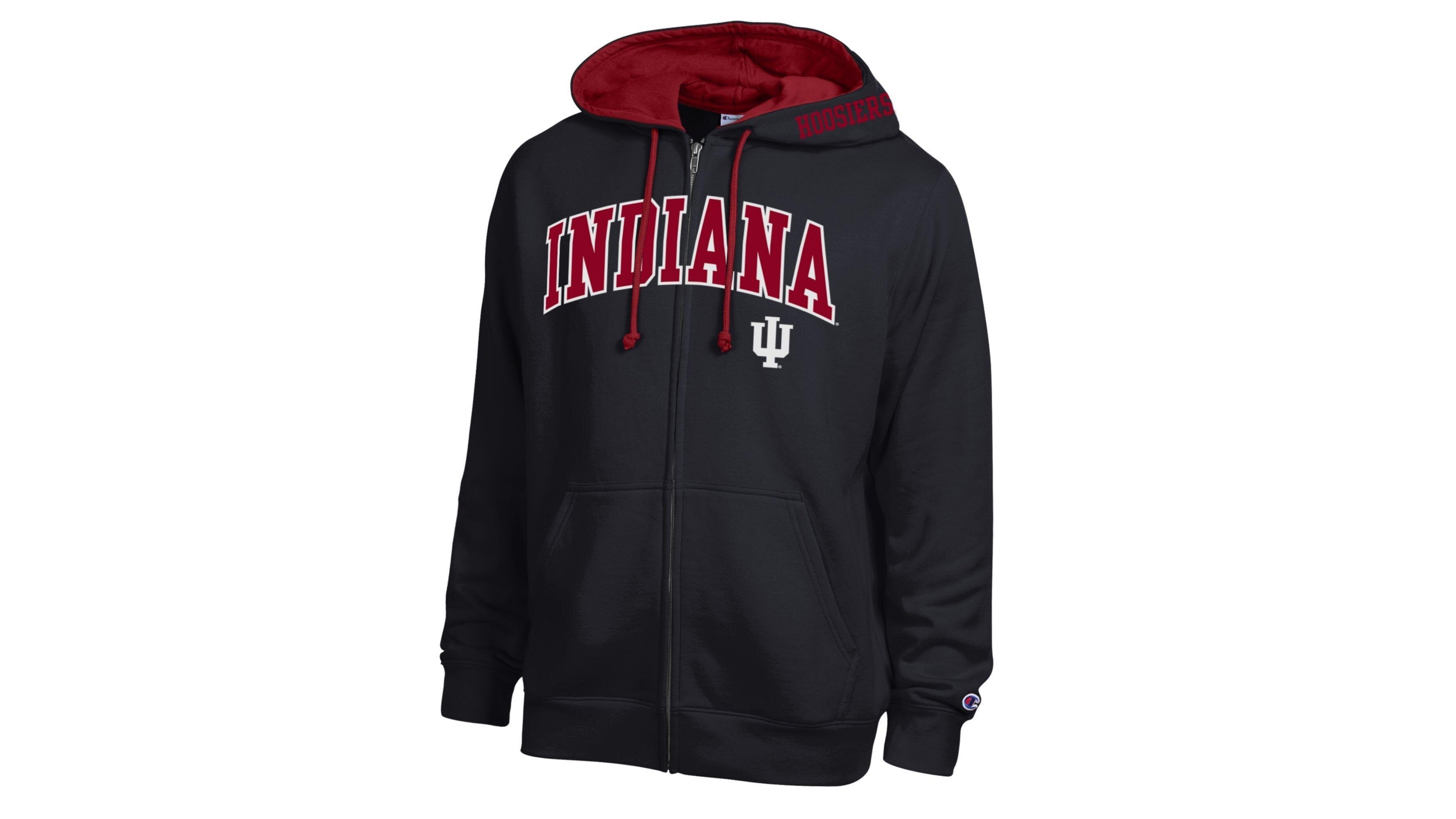 Champion Men's Black Indiana Hoosiers Arch Logo Full-Zip Fleece Hoodie