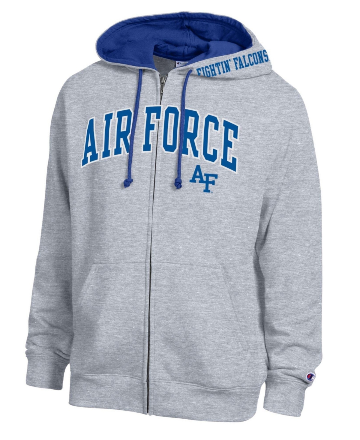Champion Men's Heather Gray Air Force Falcons Arch Logo Full-Zip Fleece Hoodie