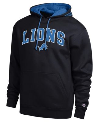 Men's Black/Blue Detroit Lions Contrast Hoodie