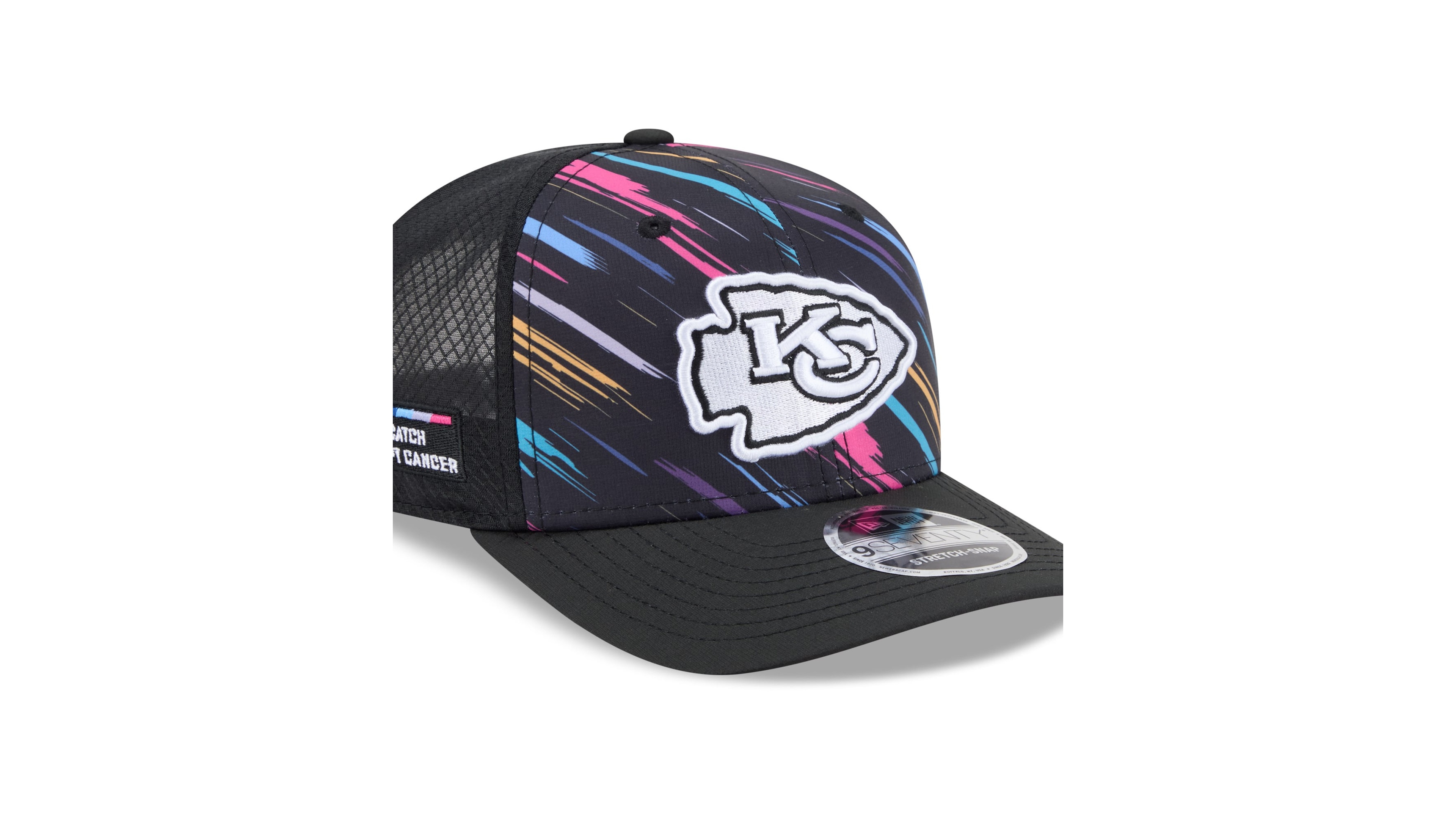 New Era Big Boys' and Girls' Black Kansas City Chiefs 2026 Nfl Crucial Catch 9SEVENTY Adjustable Trucker Hat