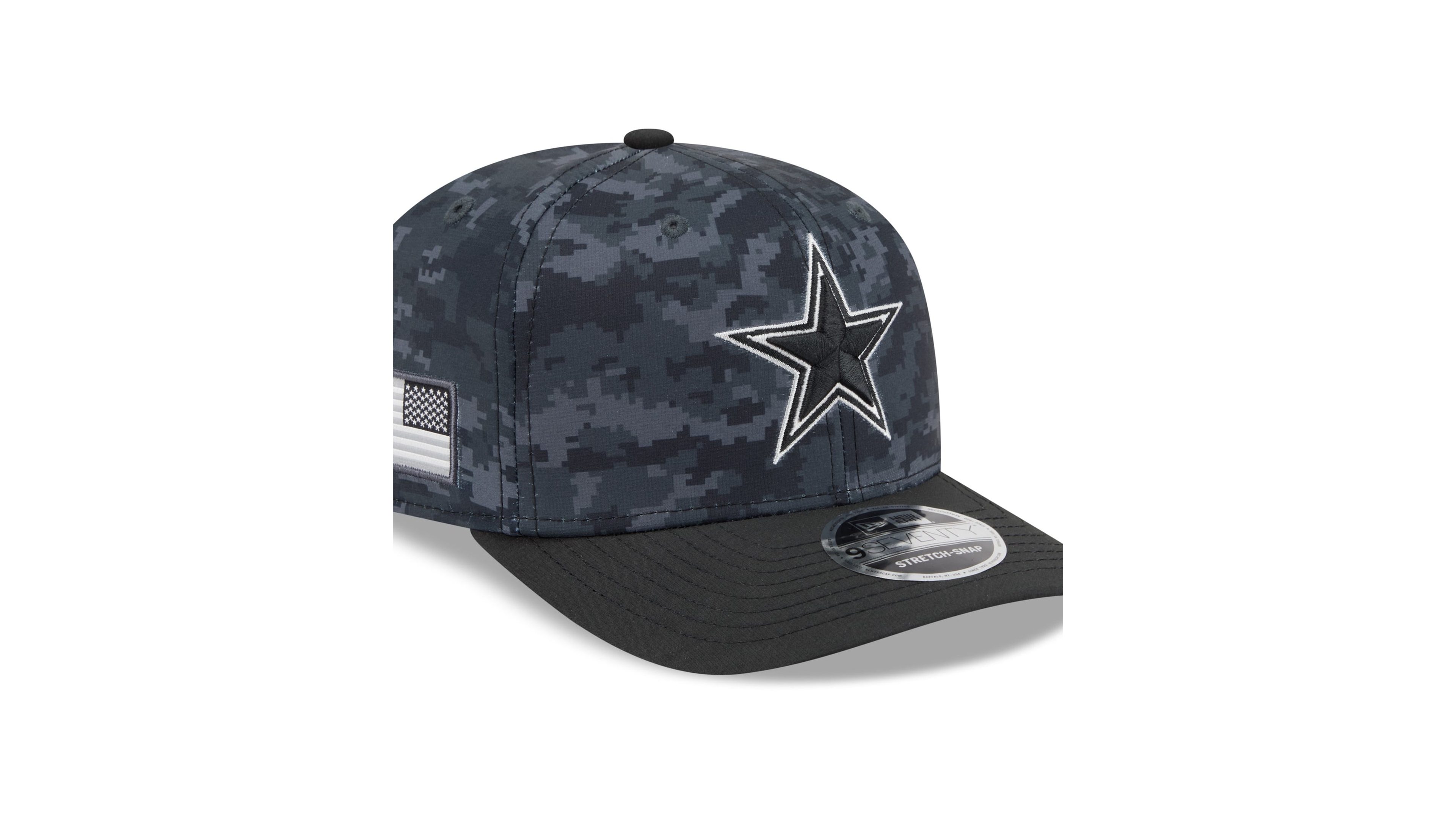 New Era Big Boys' and Girls' Black Dallas Cowboys 2026 Salute To Service 9SEVENTY Adjustable Hat