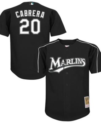 Big Boys' and Girls' Miguel Cabrera Black Florida Marlins Mesh Batting Practice Replica Jersey