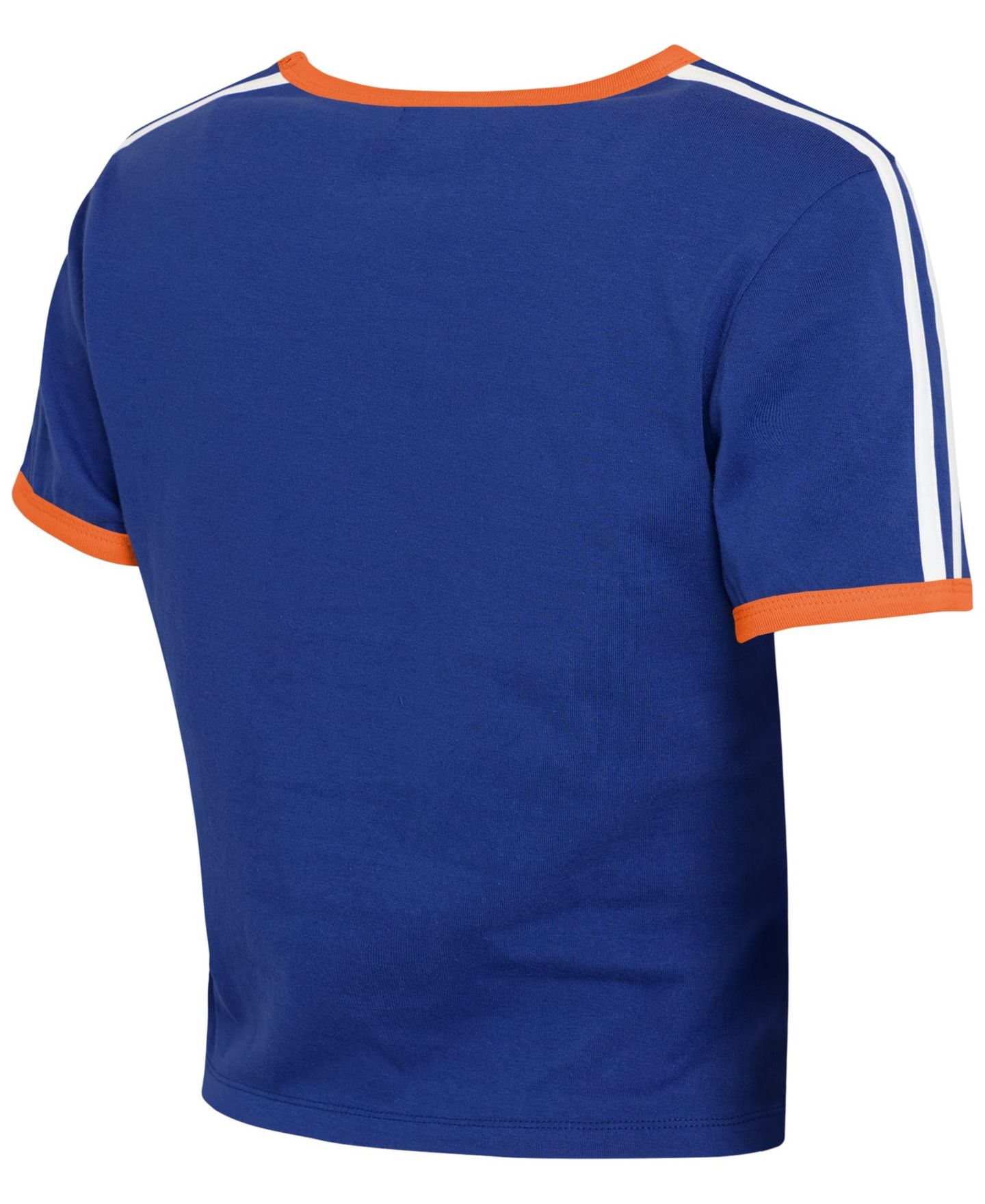 Женская футболка WEAR by Erin Andrews Royal New York Mets Cropped Throwback Ringer Baby T-Shirt — фото 2
