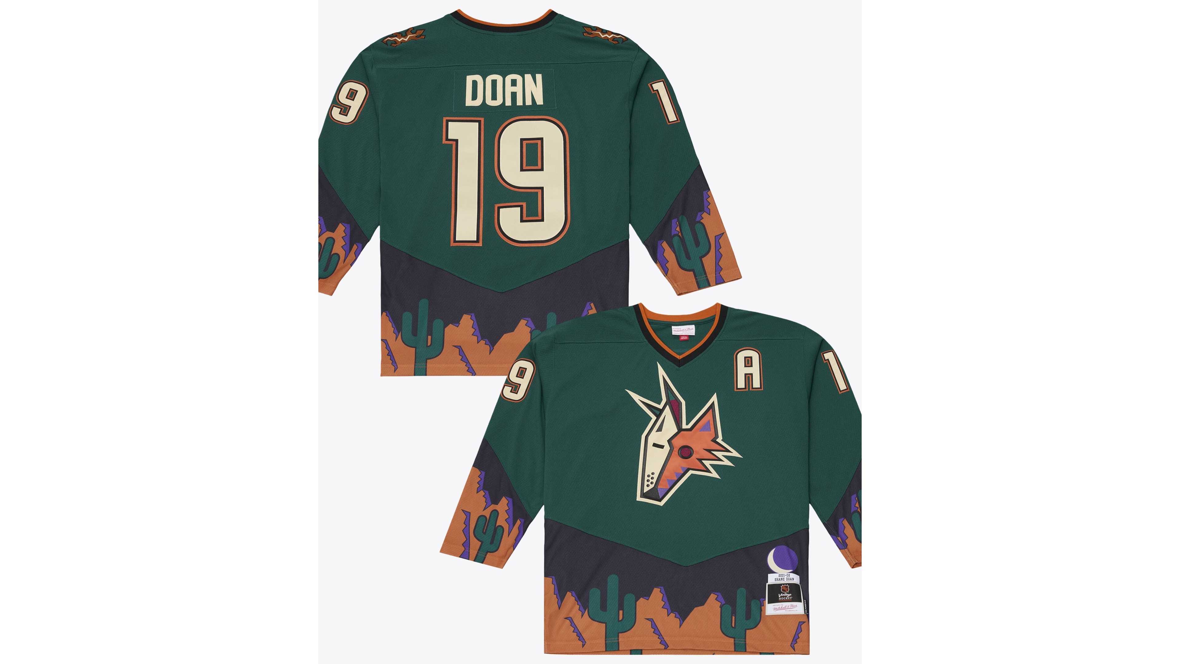 Mitchell & Ness Men's Shane Doan Green Phoenix Coyotes 2001/02 Alternate Captain Patch Power Play Jersey