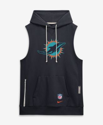 Men's Navy Miami Dolphins Rivalries Collection Sideline Sleeveless Fleece Hoodie