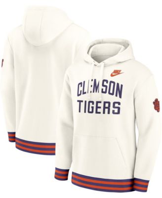Men's Cream Clemson Tigers Legacy Retro Pullover Hoodie