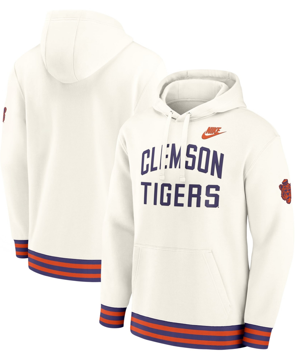 Nike Men's Cream Clemson Tigers Legacy Retro Pullover Hoodie