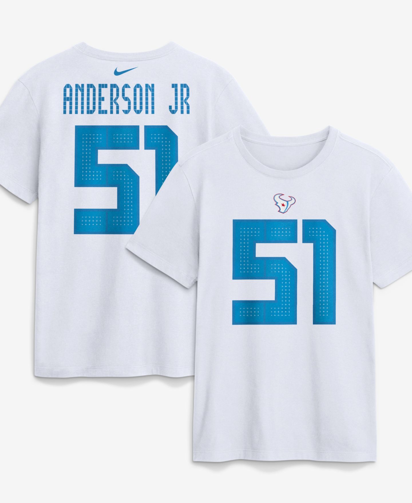 Мужская футболка Nike Will Anderson Jr. White Houston Texans 2026 Rivalries Collection Player Name Number — фото 1