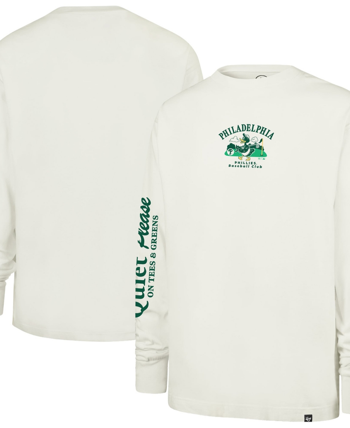 '47 Brand Men's Cream Philadelphia Phillies Quiet Please Foundation Long-Sleeves T-Shirt - Cream