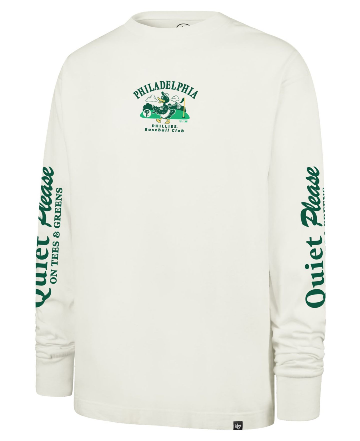 Мужская футболка '47 Brand Cream Philadelphia Phillies Quiet Please Foundation Long-Sleeves — фото 3