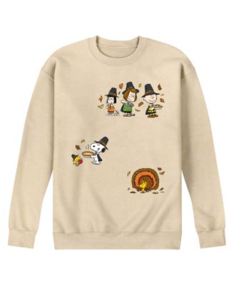 Men's Snoopy Woodstock Charlie Fleece Long-Sleeve Sweatshirt