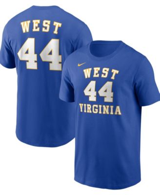 Men's Jerry West Royal West Virginia Mountaineers Name Number T-Shirt