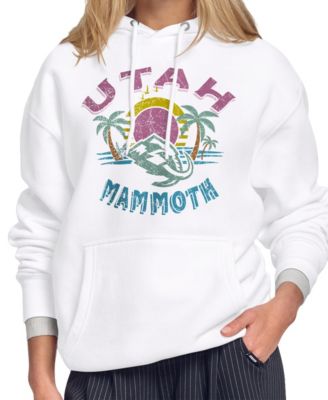 Women's White Utah Mammoth Tonal Beach Hoodie