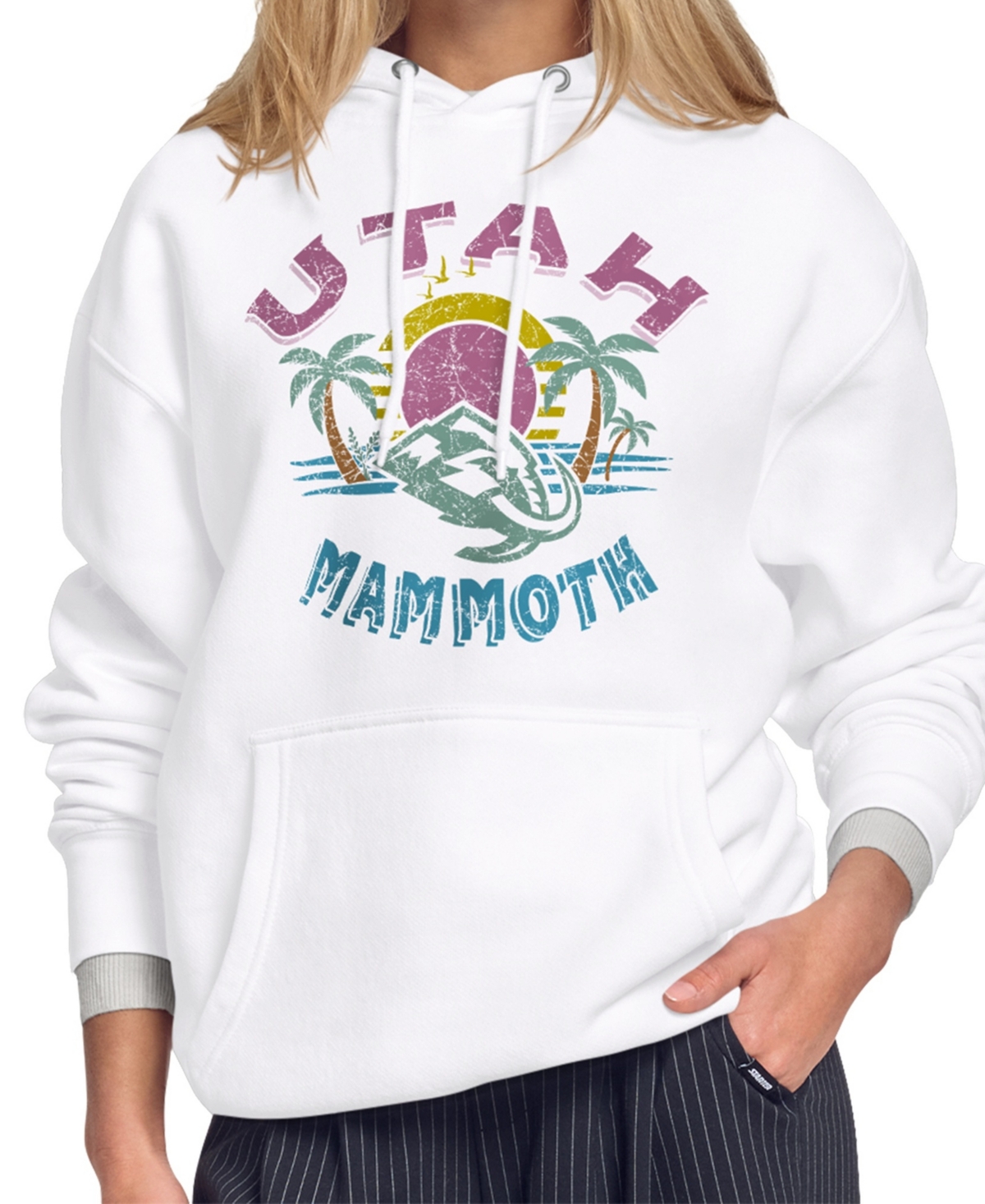 Starter Women's White Utah Mammoth Tonal Beach Hoodie - White