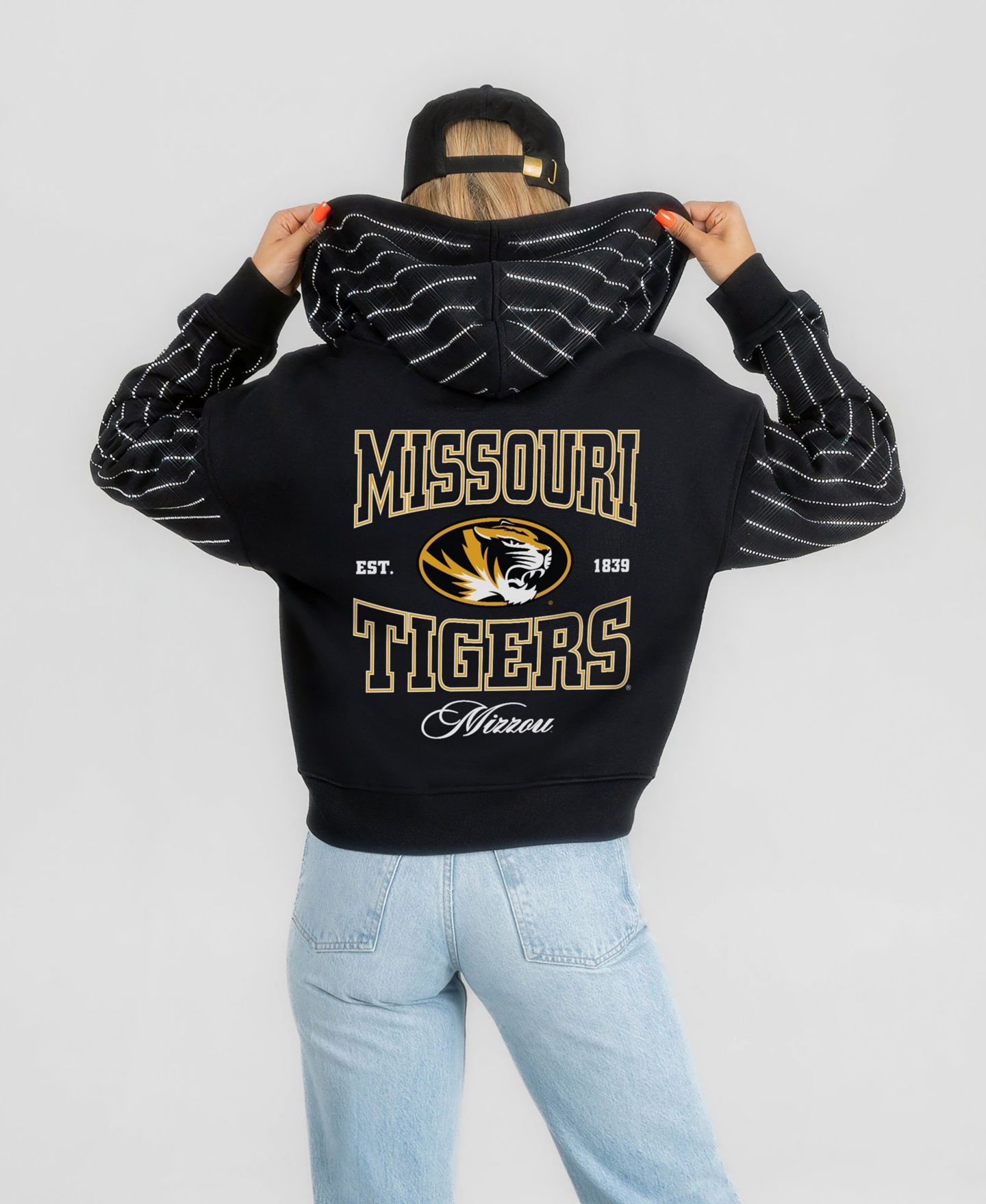 Женское худи Gameday Couture Black Missouri Tigers Eyes on the Prize Mid-Crop Full-Zip — фото 1