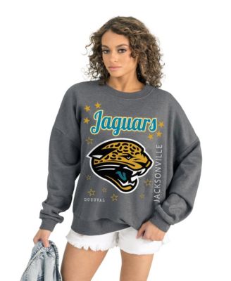Women's Gray Jacksonville Jaguars Ready to Rumble Premium Fleece Pullover Sweatshirt