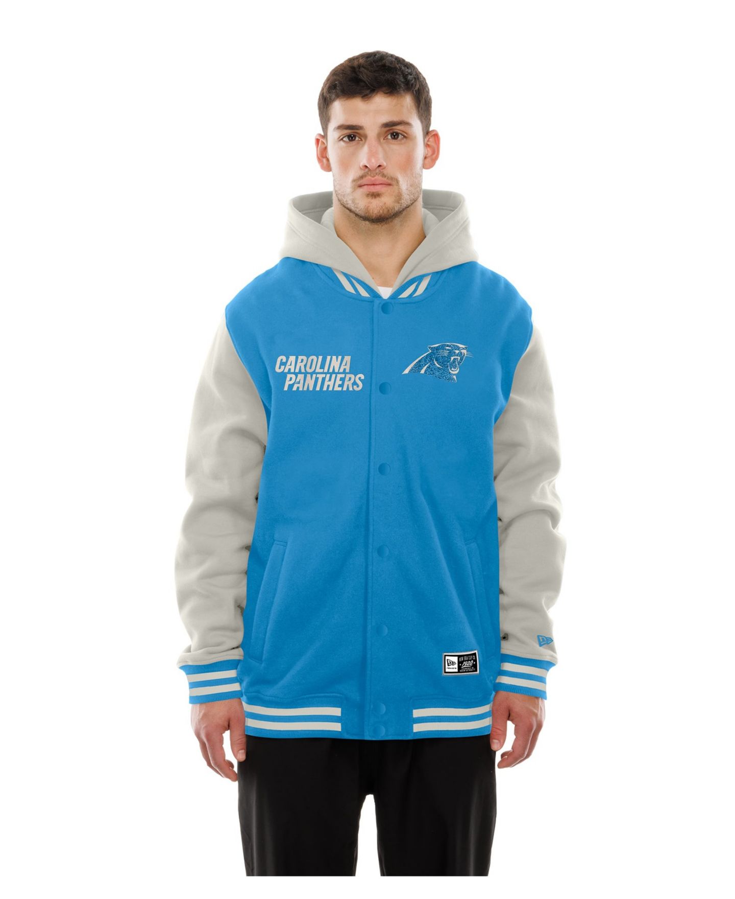 Мужская куртка New Era Blue/Gray Carolina Panthers Full-Snap Fleece Hooded — фото 1