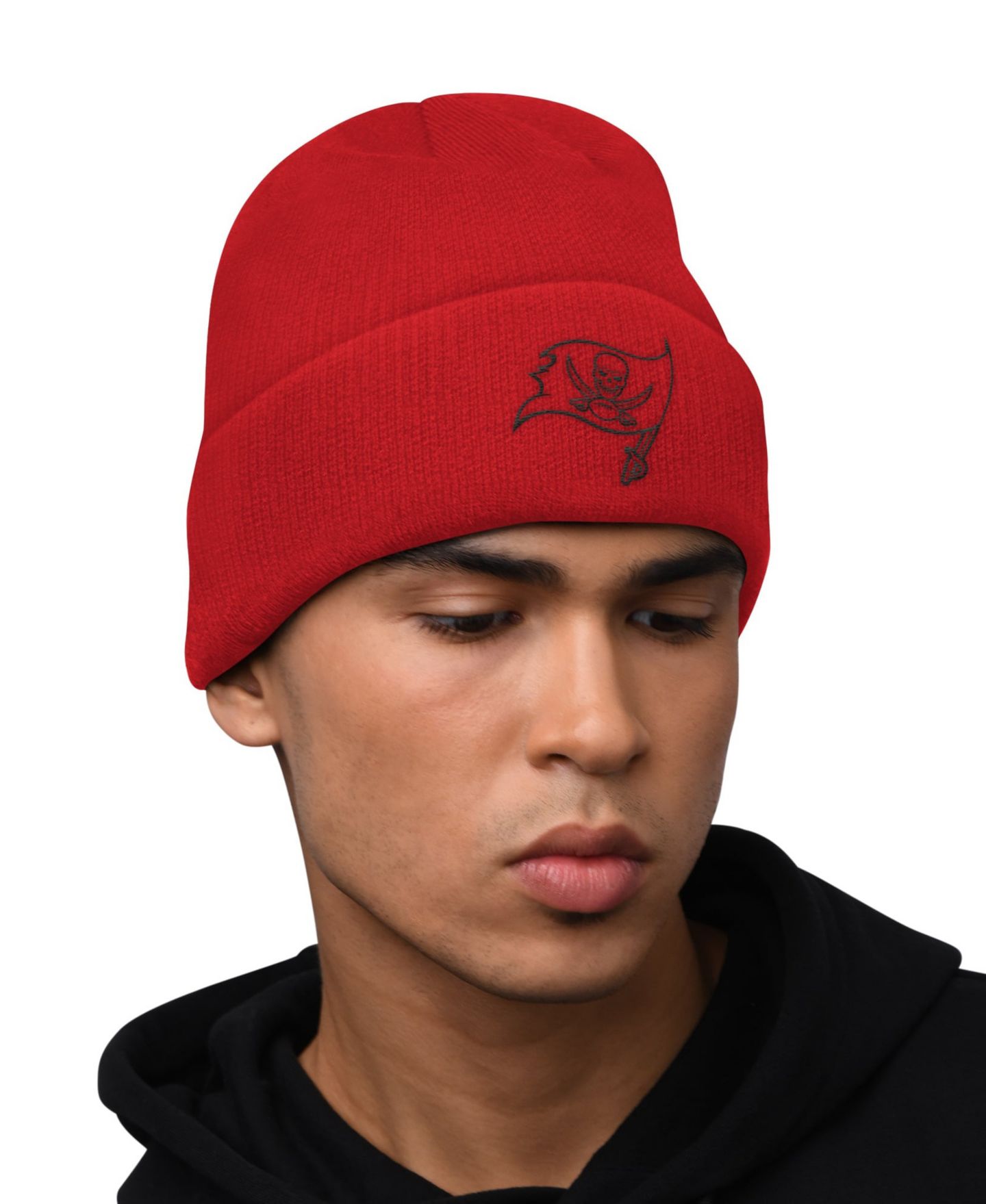 Мужские головные уборы Starter Red Tampa Bay Buccaneers Hoodie and Cuffed Knit Combo Pack Hat — фото 2