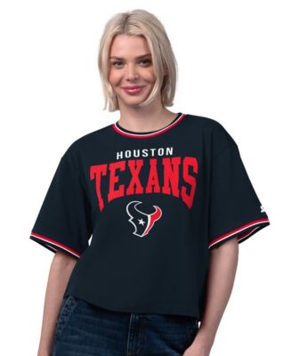 Women's Navy Houston Texans Ace Cropped T-Shirt