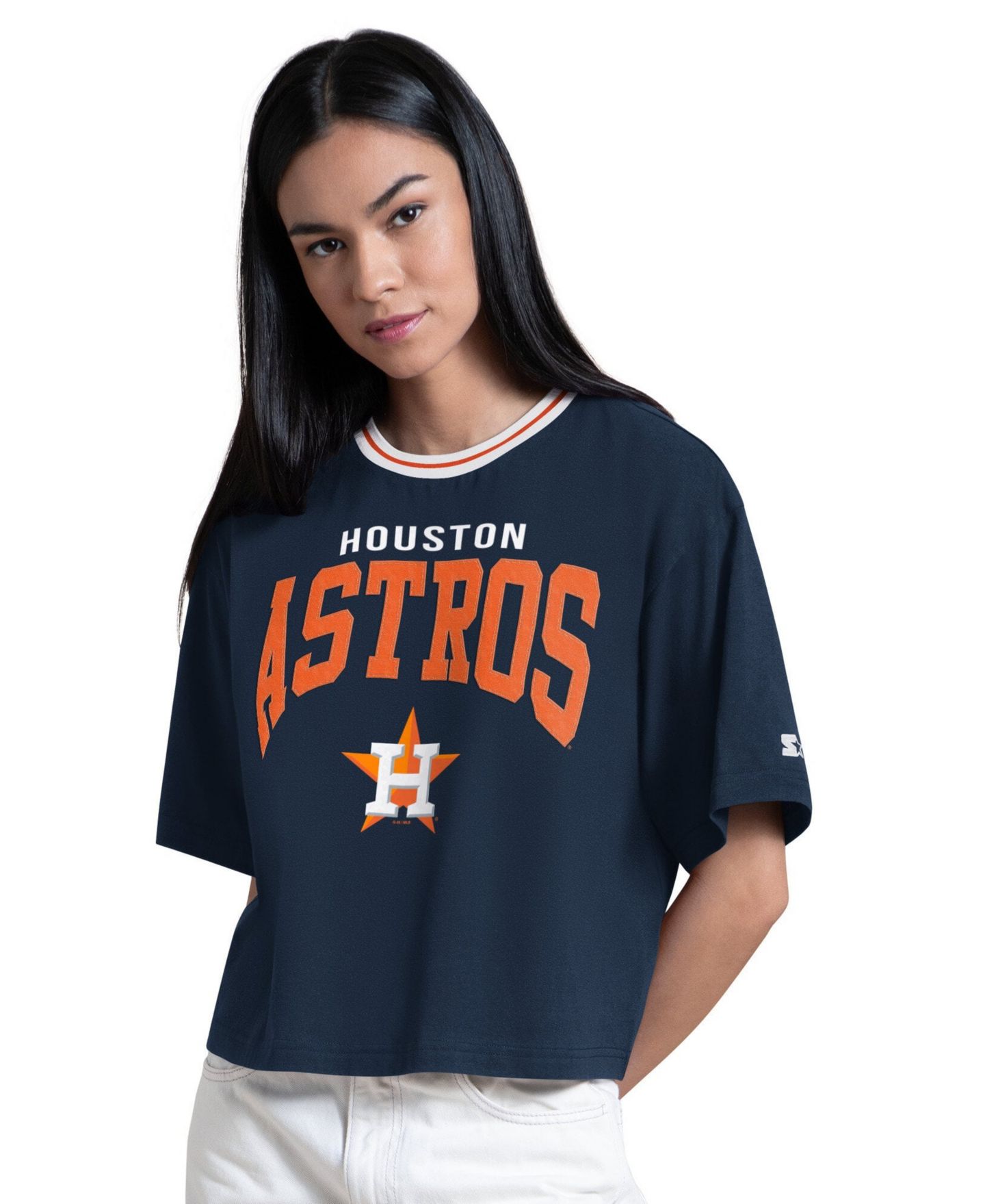 Женская футболка Starter Navy Houston Astros Ace Cropped — фото 1