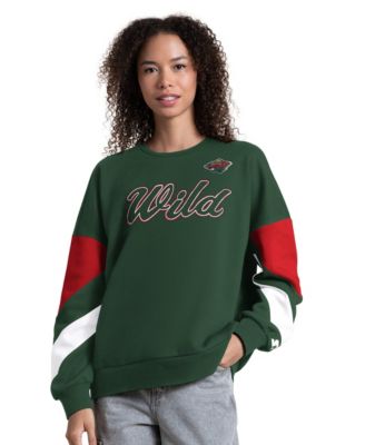 Women's Green Minnesota Wild Grand Slam Sleeve Color Block Sweatshirt
