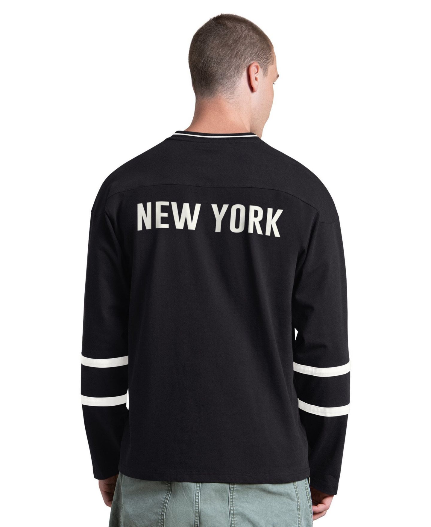 Мужская футболка Starter Black/White New York Giants Lineup Long-Sleeves — фото 2