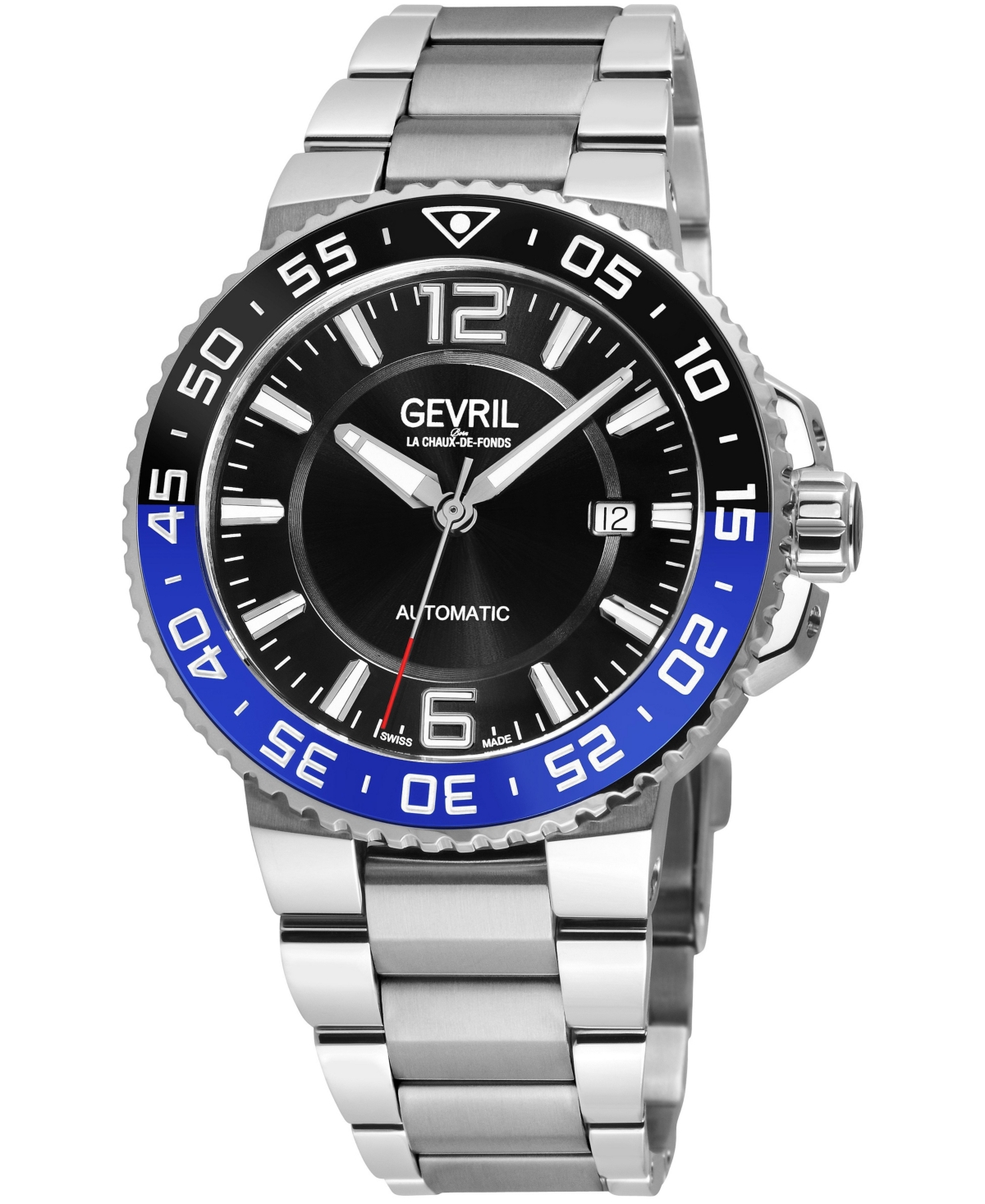 Gevril Men's Swiss Automatic Riverside Stainless Steel Bracelet Watch, 42mm - Silver