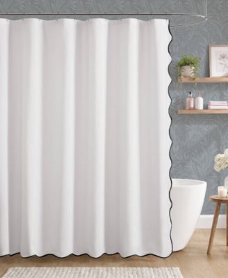Petal Bloom Scalloped Shower Curtain, 72" x 72"