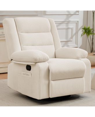 Modern Swivel Recliner Chair, Rocking Chair Nursery with Footrest