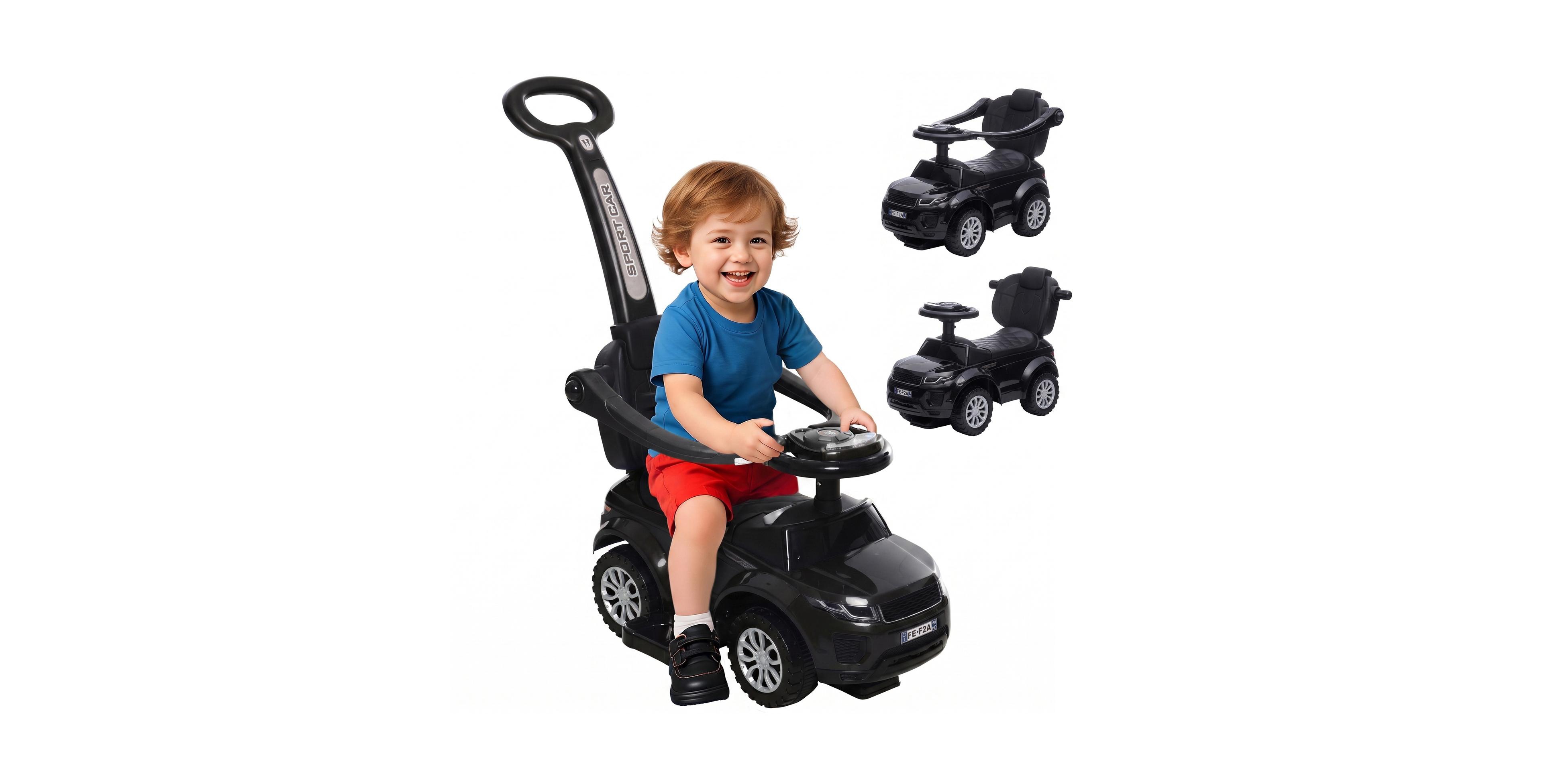 Glintex 3-in-1 Toddler Push Car with Horn and Music Ride-On, 55-lb Capacity, Ages 12–36 Months